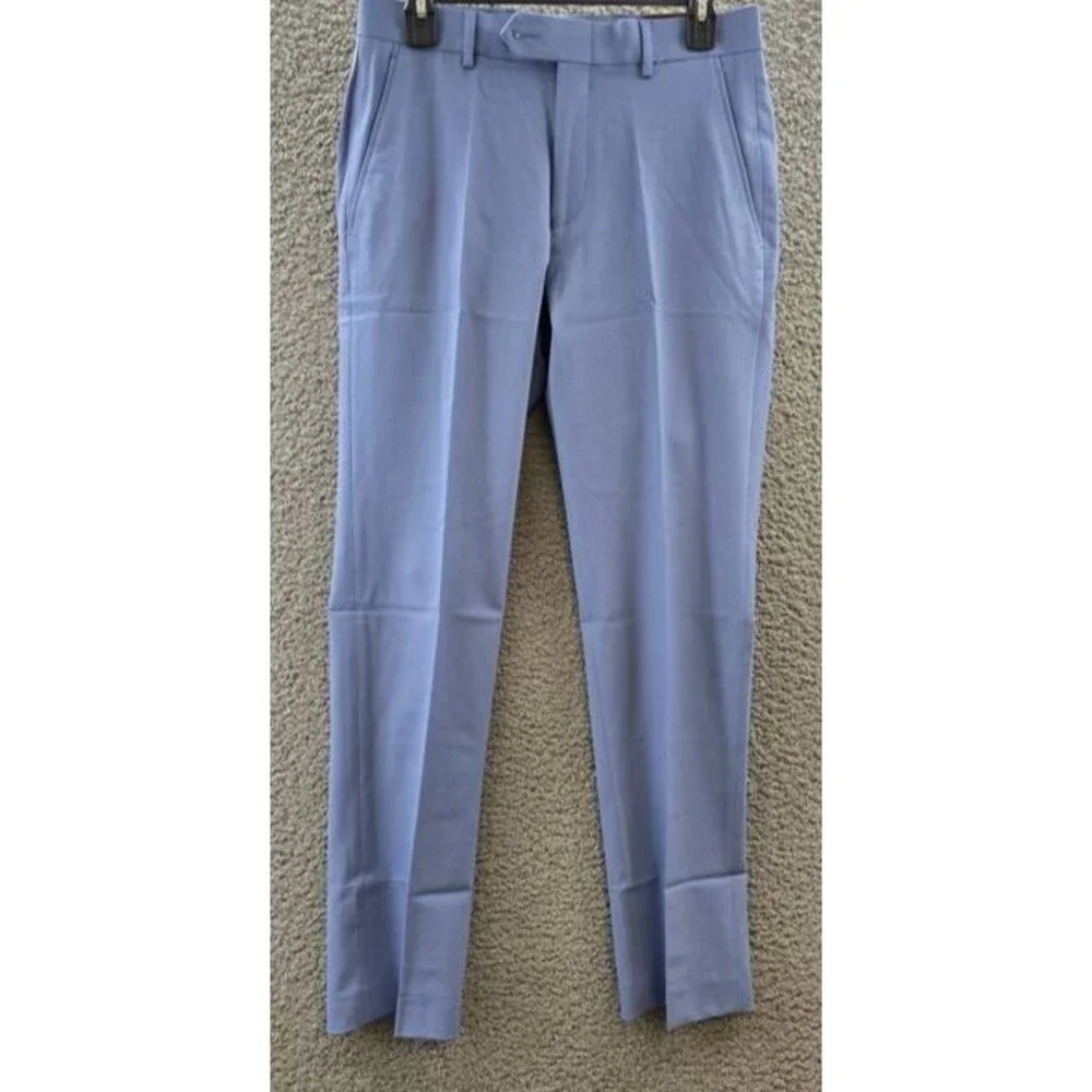 Bar III Wool Blend Slim-Fit Suit Pants Men's 29X30 Light Blue Button Closure